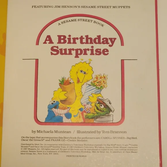 1986 Ideal Big Bird StoryMagic  Storybook & Cassette Tape - A Birthday Surprise - Picture 14 of 16